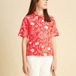 VERO MODA GIRL Coral Paradise Abstract Regular Fit Shirt-picture-31