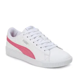 Puma Kids White & Glowing Pink Casual Sneakers image 2