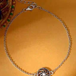 Giva 925 Silver Sphere Floral Bracelet Rakhi-image-78