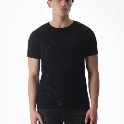 Jack & Jones Black Cotton Regular Fit Embroidered T-Shirt-picture-25