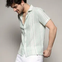 Campus Sutra White Regular Fit Striped Shirt-picture-16