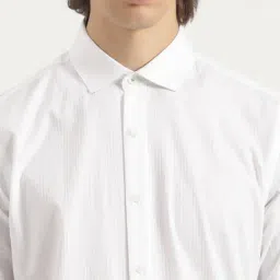 United Colors Of Benetton White Cotton Regular Fit Striped Shirt image 5