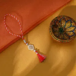 Giva 925 Silver Blooming Floral Lumba Rakhi-image-81