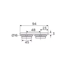 OZONE Glass to Glass Connector 180° Polished Stainless Steel Finish, OGC-5E STD PSS image 2