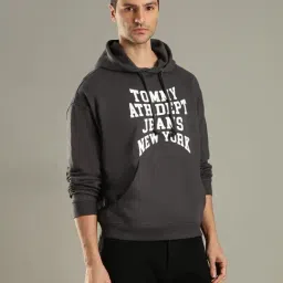 Tommy Hilfiger Grey Cotton Comfort Fit Printed Hoodie image 5