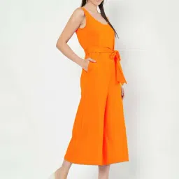Brinns Orange Cotton Regular Fit Jumpsuit image 4