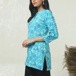 Soch Turquoise Blue Regular Fit Printed Tunic image 3