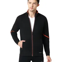 Van Heusen Sport Regular Fit Zip Front Media Pocket Solid Jacket - Black image 1