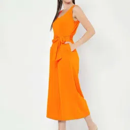 Brinns Orange Cotton Regular Fit Jumpsuit image 3