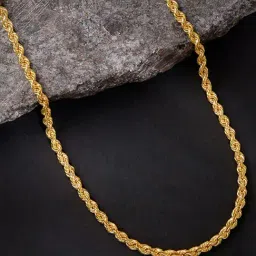 GIVA 925 Sterling Silver Golden Rope Chain for Men-picture-10