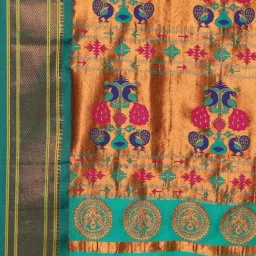 Varkala Silk Sarees Green Woven Saree With Unstitched Blouse image 5