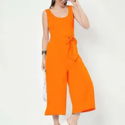 Brinns Orange Cotton Regular Fit Jumpsuit image 5