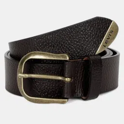 Levi's Brown Textured Leather Belt For Men-image-73