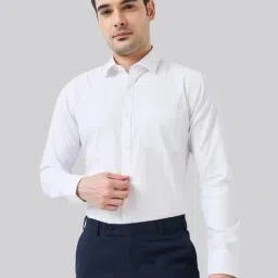 Park Avenue White Slim Fit Self Pattern Shirt-picture-17