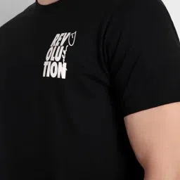 Dcyphr Black Regular Fit Revolution Graphic T-Shirt image 4