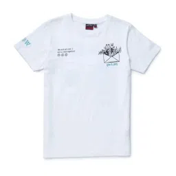 Gini & Jony Kids White Printed T-Shirt image 1
