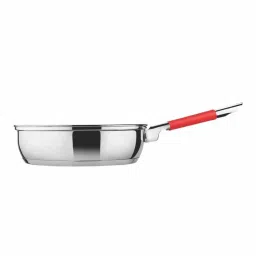 Goodhomes Silver & Red Steel 23.8 cm Frypan with Lid (2 L) - Set of 1 image 2