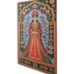 Nestroots Elegant Indian Woman Canvas Series Gold Frame Wall Painting - Set of 3 image 4