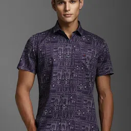 Louis Philippe Sport Men Slim Fit Ethnic Printed Pure Cotton Casual Shirt-picture-40