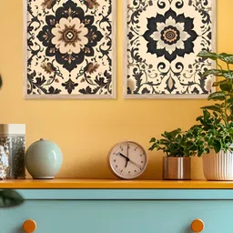 Kotart Brown & Black 2 Piece Wood Floral and Botanical Wall Paintings image 2