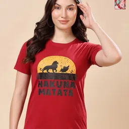 Louis Bayrad Women Pack of 2 Dry Fit Graphic Printed Round Neck Cotton T-shirts-image-66