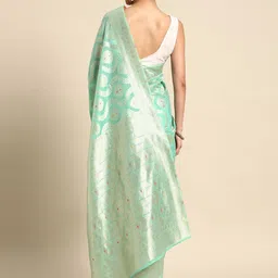 MOHEY Ethnic Motifs Zari Silk Blend Saree image 4