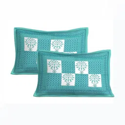 UNIBLISS Green & White Printed Cotton 144 TC Queen Bedsheet Set 2.15 m x 2.35 m image 5