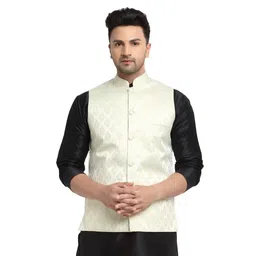 abh lifestyle Men's Jacquard Stylish Nehru Jacket set. image 1