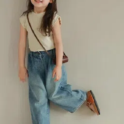LULU & SKY Girls Wide Leg Light Fade Jeans-picture-29