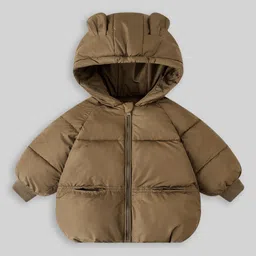 YK Girls Brown Hooded Puffer Jacket-picture-29