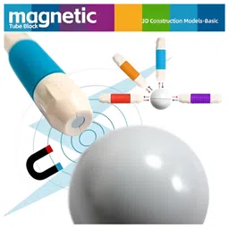 Negocio 42 Pcs Flexible Magnetic Sticks Building Blocks for Kids ! Educational Stem Learning Magnet Stick With Balls Game Set image 2