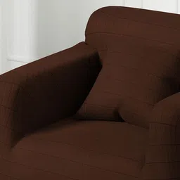 Myntra Elegant Homes Brown Jacquard 2 Piece Sofa Cover With Arms image 4