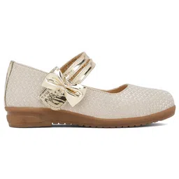 Tiny Bugs Shimmered Velcro Closure Ballerinas - Golden image 5