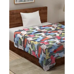 HOSTA HOMES Blue & White Cartoon Characters AC Room 210 GSM Single Bed Comforter image 3