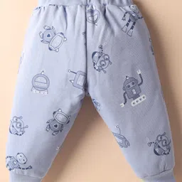 Zero Interlock Knit Full Sleeves Co-Ord Night Suit with Space Ship Print - Purple image 5