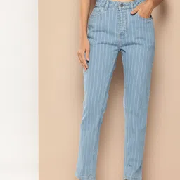 Chemistry Women Slim Fit Striped Stretchable Jeans-image-7
