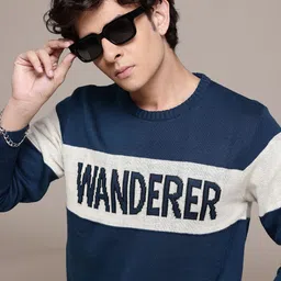 The Roadster Lifestyle Co. Men Typography Acrylic Pullover-image-24