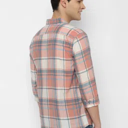 American Eagle Pink Cotton Regular Fit Checks Shirt image 2