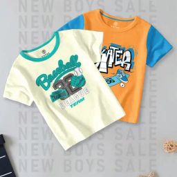 Codez Boys Orange & Green Printed T-Shirt (Pack Of 2)-picture-9