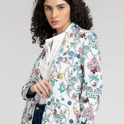 SHAYE White Printed Blazer image 4