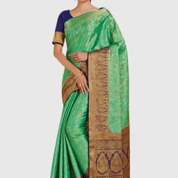 Mimosa Green Woven Sarees With Blouse-picture-45