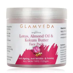 Glamveda Lotus, Almond Oil & Kokum Butter Anti Ageing Face Pack - 125 gm image 1