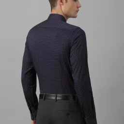 Allen Solly Dark Navy Cotton Slim Fit Printed Shirt image 2