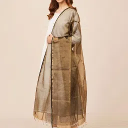 Fabindia Black Woven Pattern Dupatta image 2