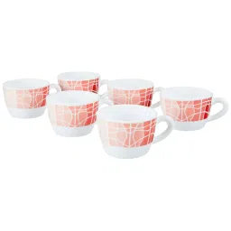 Larah by Borosil Multicolor Ceramic Opalware Tea Cup - Set of 6 140ml image 1