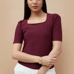 Code By Lifestyle Wine Regular Fit Top image 1