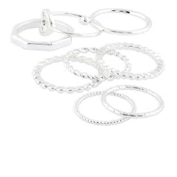 AMI Set Of 15 Silver-Plated Stackable Adjustable Finger Rings image 4