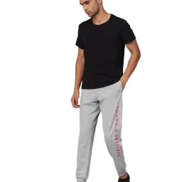 UnderJeans by Spykar Grey Melange Slub Joggers image 5