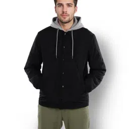 celio Celio* Black Regular Fit Hooded Jacket-picture-36