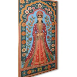 Nestroots Elegant Indian Woman Canvas Series Gold Frame Wall Painting - Set of 3 image 3